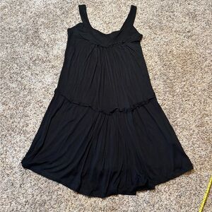 E36 Wish Black Sleeveless Tiered Mini Dress, Size L